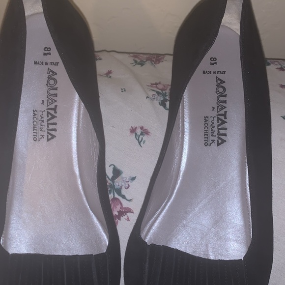 Aquatalia by Marvin K Sacchetto Slip On Wedge Size 8.5 Suede Leather Cap Toe - Picture 3 of 8